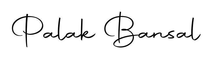 A modern signature idea for name Palak Bansal using Autography-DOLnW font. Clean strokes and elegant curves make it stand out instantly. Palak Bansal signature style 10 images and pictures png