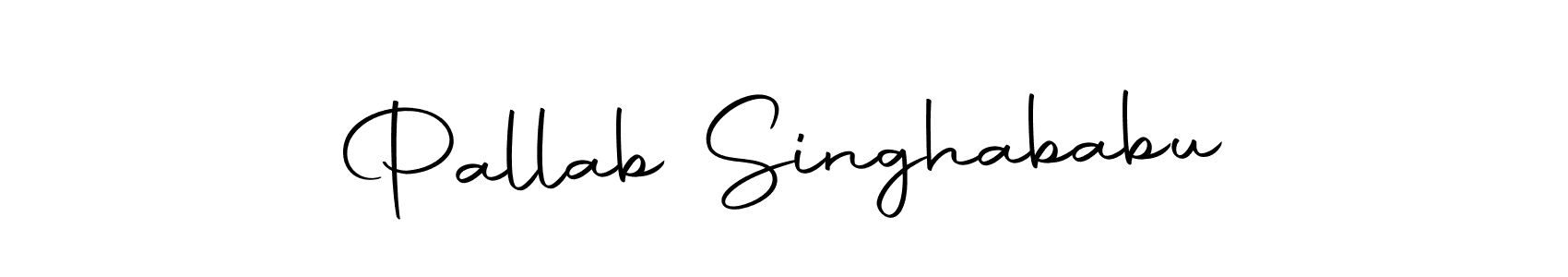 You should practise on your own different ways (Autography-DOLnW) to write your name (Pallab Singhababu) in signature. don't let someone else do it for you. Pallab Singhababu signature style 10 images and pictures png