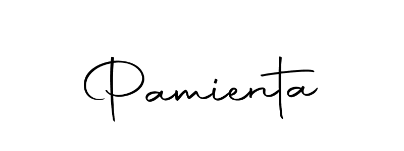 Make a beautiful signature design for name Pamienta. With this signature (Autography-DOLnW) style, you can create a handwritten signature for free. Pamienta signature style 10 images and pictures png