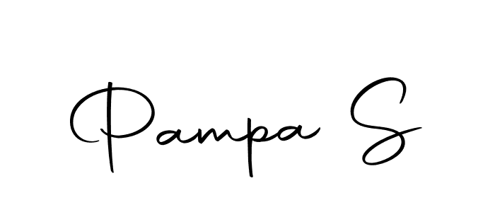 How to make Pampa S name signature. Use Autography-DOLnW style for creating short signs online. This is the latest handwritten sign. Pampa S signature style 10 images and pictures png