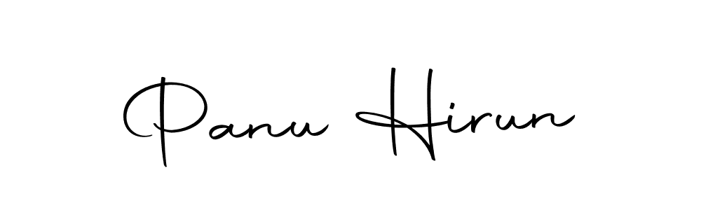 How to make Panu Hirun name signature. Use Autography-DOLnW style for creating short signs online. This is the latest handwritten sign. Panu Hirun signature style 10 images and pictures png