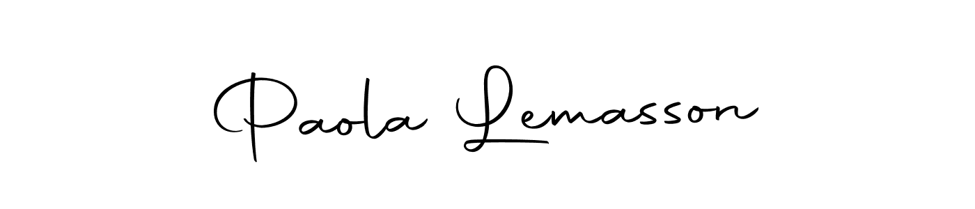 How to make Paola Lemasson name signature. Use Autography-DOLnW style for creating short signs online. This is the latest handwritten sign. Paola Lemasson signature style 10 images and pictures png