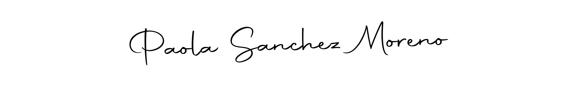 You should practise on your own different ways (Autography-DOLnW) to write your name (Paola Sanchez Moreno) in signature. don't let someone else do it for you. Paola Sanchez Moreno signature style 10 images and pictures png