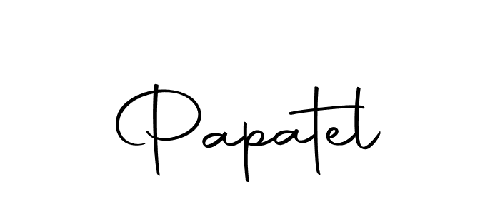 Use a signature maker to create a handwritten signature online. With this signature software, you can design (Autography-DOLnW) your own signature for name Papatel. Papatel signature style 10 images and pictures png