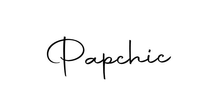 Use a signature maker to create a handwritten signature online. With this signature software, you can design (Autography-DOLnW) your own signature for name Papchic. Papchic signature style 10 images and pictures png