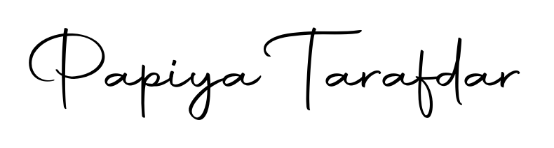 A sleek calligraphic signature for name Papiya Tarafdar utilizing Autography-DOLnW styling. Great for adding personal signatures to photos and art. Papiya Tarafdar signature style 10 images and pictures png