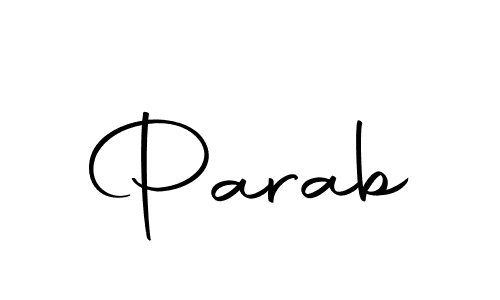 Design your own signature with our free online signature maker. With this signature software, you can create a handwritten (Autography-DOLnW) signature for name Parab. Parab signature style 10 images and pictures png
