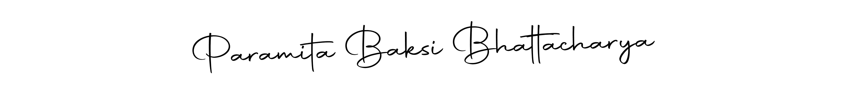 Make a beautiful signature design for name Paramita Baksi Bhattacharya. With this signature (Autography-DOLnW) style, you can create a handwritten signature for free. Paramita Baksi Bhattacharya signature style 10 images and pictures png