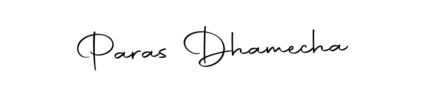 How to make Paras Dhamecha name signature. Use Autography-DOLnW style for creating short signs online. This is the latest handwritten sign. Paras Dhamecha signature style 10 images and pictures png