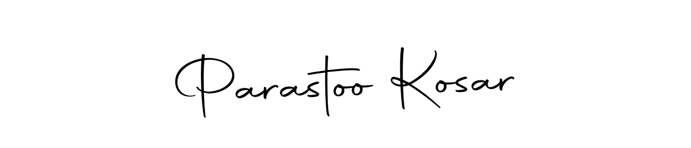 How to make Parastoo Kosar name signature. Use Autography-DOLnW style for creating short signs online. This is the latest handwritten sign. Parastoo Kosar signature style 10 images and pictures png