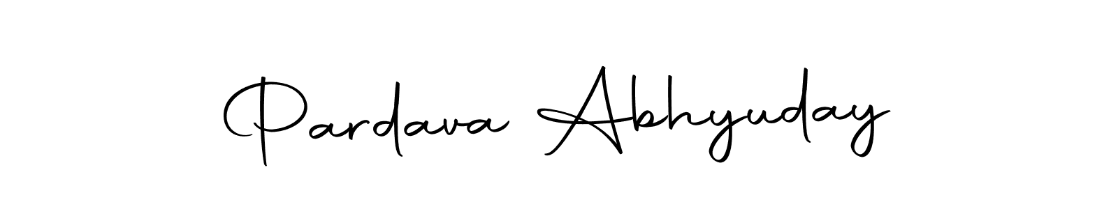How to make Pardava Abhyuday name signature. Use Autography-DOLnW style for creating short signs online. This is the latest handwritten sign. Pardava Abhyuday signature style 10 images and pictures png