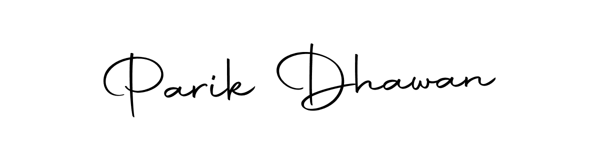 Use a signature maker to create a handwritten signature online. With this signature software, you can design (Autography-DOLnW) your own signature for name Parik Dhawan. Parik Dhawan signature style 10 images and pictures png