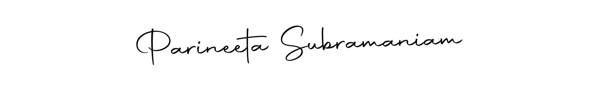Make a beautiful signature design for name Parineeta Subramaniam. With this signature (Autography-DOLnW) style, you can create a handwritten signature for free. Parineeta Subramaniam signature style 10 images and pictures png