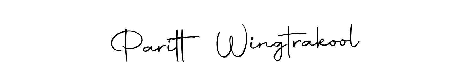 How to make Paritt Wingtrakool name signature. Use Autography-DOLnW style for creating short signs online. This is the latest handwritten sign. Paritt Wingtrakool signature style 10 images and pictures png
