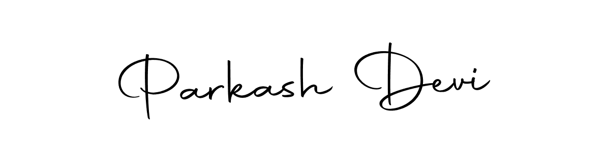 How to make Parkash Devi name signature. Use Autography-DOLnW style for creating short signs online. This is the latest handwritten sign. Parkash Devi signature style 10 images and pictures png