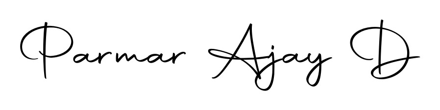 A sleek calligraphic signature for name Parmar Ajay D utilizing Autography-DOLnW styling. Great for adding personal signatures to photos and art. Parmar Ajay D signature style 10 images and pictures png