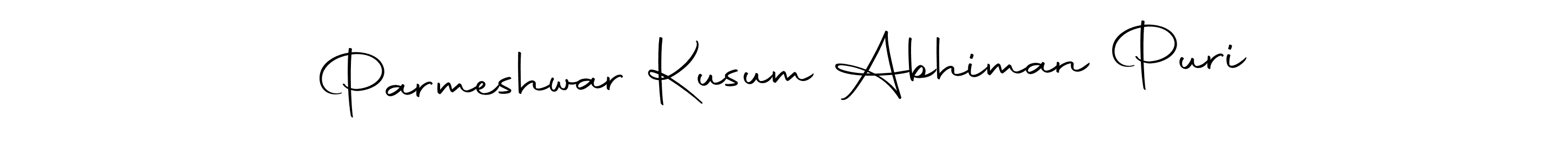 Use a signature maker to create a handwritten signature online. With this signature software, you can design (Autography-DOLnW) your own signature for name Parmeshwar Kusum Abhiman Puri. Parmeshwar Kusum Abhiman Puri signature style 10 images and pictures png