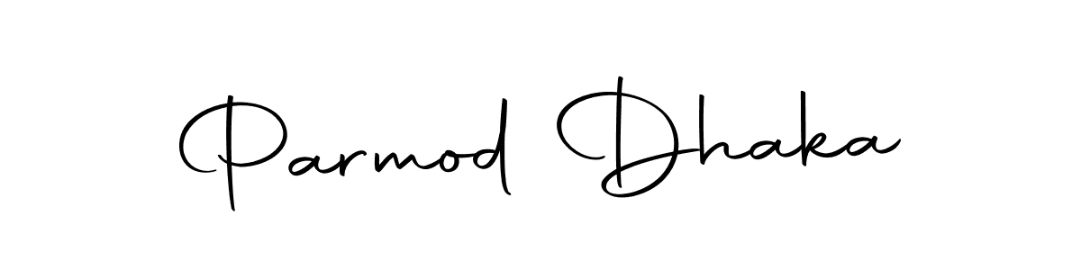 Create a beautiful signature design for name Parmod Dhaka. With this signature (Autography-DOLnW) fonts, you can make a handwritten signature for free. Parmod Dhaka signature style 10 images and pictures png