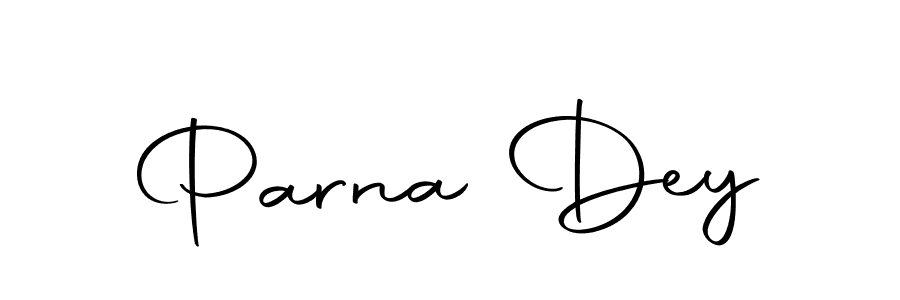 How to make Parna Dey name signature. Use Autography-DOLnW style for creating short signs online. This is the latest handwritten sign. Parna Dey signature style 10 images and pictures png