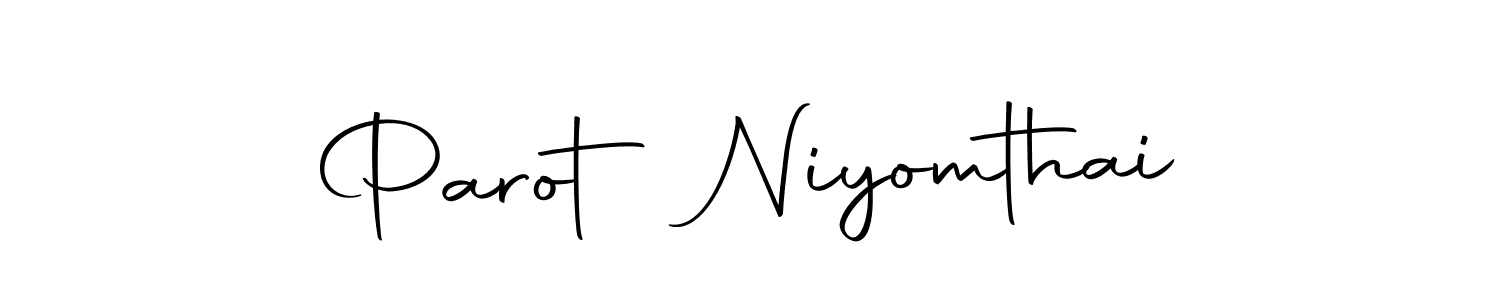 The best way (Autography-DOLnW) to make a short signature is to pick only two or three words in your name. The name Parot Niyomthai include a total of six letters. For converting this name. Parot Niyomthai signature style 10 images and pictures png