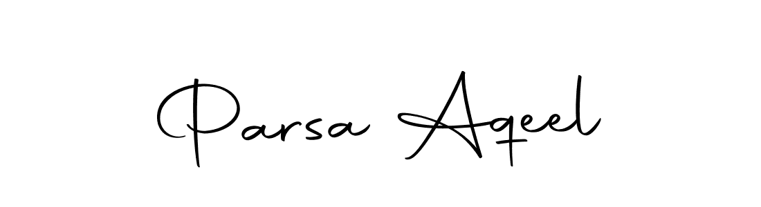 How to make Parsa Aqeel name signature. Use Autography-DOLnW style for creating short signs online. This is the latest handwritten sign. Parsa Aqeel signature style 10 images and pictures png