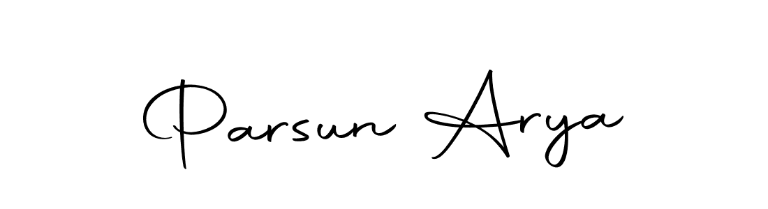How to make Parsun Arya name signature. Use Autography-DOLnW style for creating short signs online. This is the latest handwritten sign. Parsun Arya signature style 10 images and pictures png