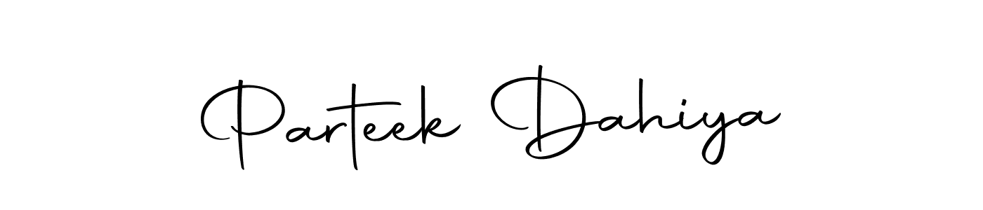 How to make Parteek Dahiya name signature. Use Autography-DOLnW style for creating short signs online. This is the latest handwritten sign. Parteek Dahiya signature style 10 images and pictures png