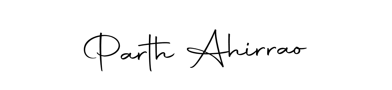 How to make Parth Ahirrao name signature. Use Autography-DOLnW style for creating short signs online. This is the latest handwritten sign. Parth Ahirrao signature style 10 images and pictures png