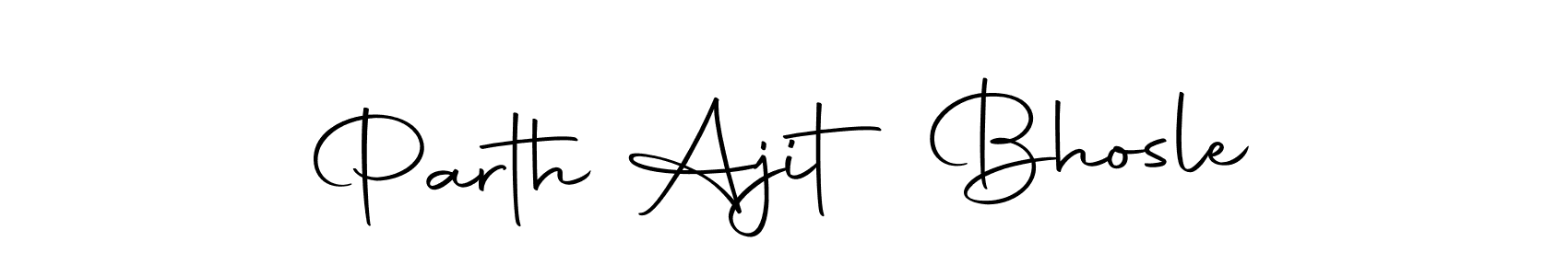 How to make Parth Ajit Bhosle name signature. Use Autography-DOLnW style for creating short signs online. This is the latest handwritten sign. Parth Ajit Bhosle signature style 10 images and pictures png