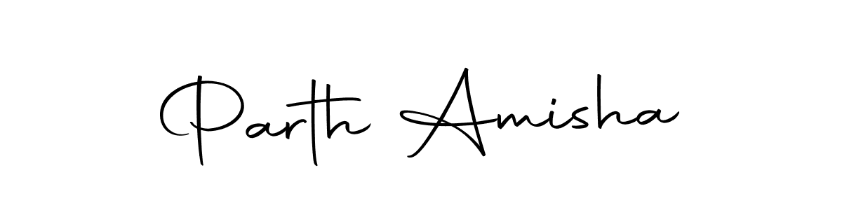 You should practise on your own different ways (Autography-DOLnW) to write your name (Parth Amisha) in signature. don't let someone else do it for you. Parth Amisha signature style 10 images and pictures png