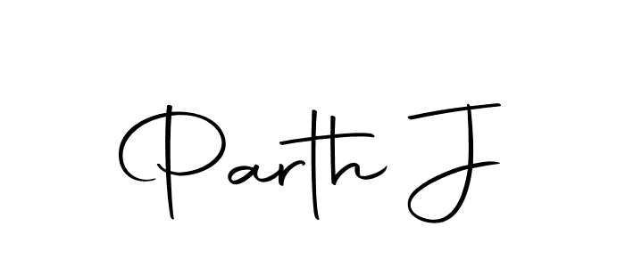 Use a signature maker to create a handwritten signature online. With this signature software, you can design (Autography-DOLnW) your own signature for name Parth J. Parth J signature style 10 images and pictures png