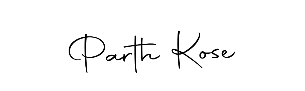 Design your own signature with our free online signature maker. With this signature software, you can create a handwritten (Autography-DOLnW) signature for name Parth Kose. Parth Kose signature style 10 images and pictures png