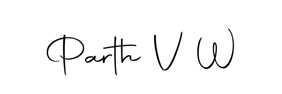 How to make Parth V W name signature. Use Autography-DOLnW style for creating short signs online. This is the latest handwritten sign. Parth V W signature style 10 images and pictures png