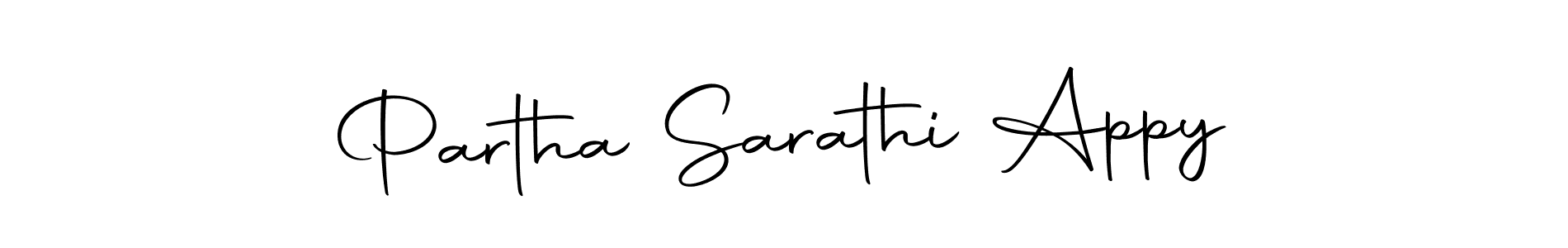The best way (Autography-DOLnW) to make a short signature is to pick only two or three words in your name. The name Partha Sarathi Appy include a total of six letters. For converting this name. Partha Sarathi Appy signature style 10 images and pictures png