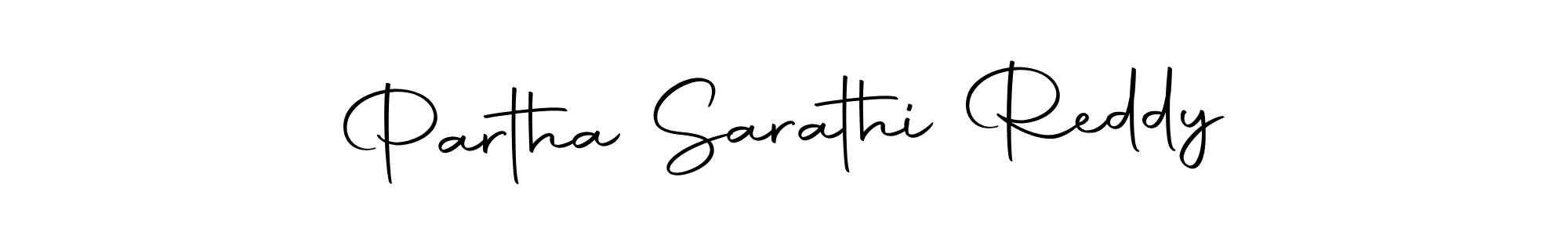 How to make Partha Sarathi Reddy name signature. Use Autography-DOLnW style for creating short signs online. This is the latest handwritten sign. Partha Sarathi Reddy signature style 10 images and pictures png