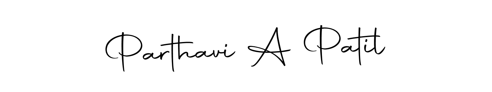 How to make Parthavi A Patil name signature. Use Autography-DOLnW style for creating short signs online. This is the latest handwritten sign. Parthavi A Patil signature style 10 images and pictures png