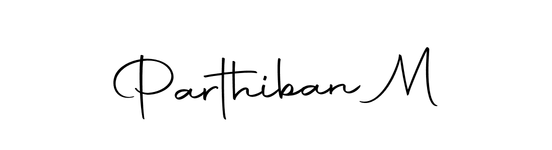 Use a signature maker to create a handwritten signature online. With this signature software, you can design (Autography-DOLnW) your own signature for name Parthiban M. Parthiban M signature style 10 images and pictures png