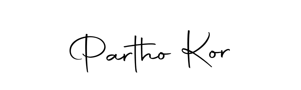 Partho Kor stylish signature style. Best Handwritten Sign (Autography-DOLnW) for my name. Handwritten Signature Collection Ideas for my name Partho Kor. Partho Kor signature style 10 images and pictures png