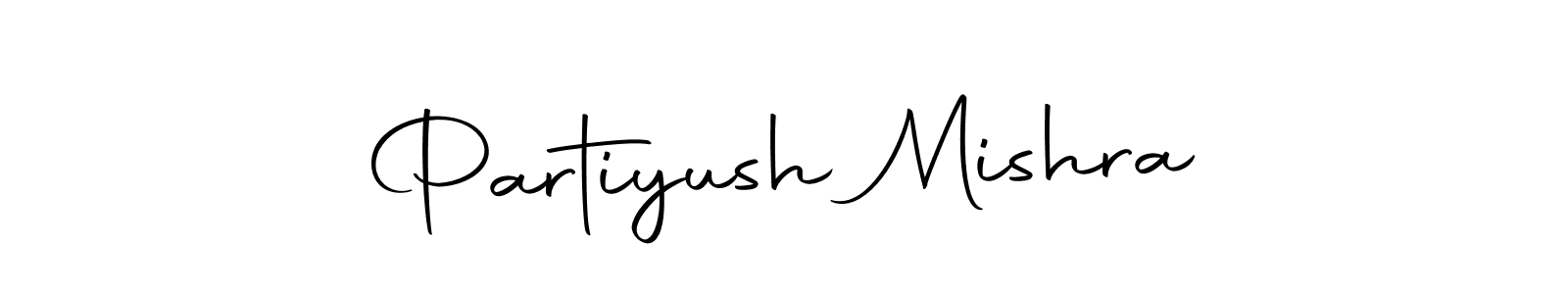 How to make Partiyush Mishra name signature. Use Autography-DOLnW style for creating short signs online. This is the latest handwritten sign. Partiyush Mishra signature style 10 images and pictures png