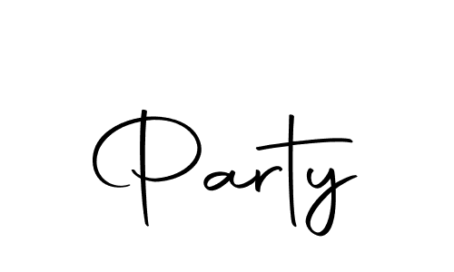 Design your own signature with our free online signature maker. With this signature software, you can create a handwritten (Autography-DOLnW) signature for name Party. Party signature style 10 images and pictures png
