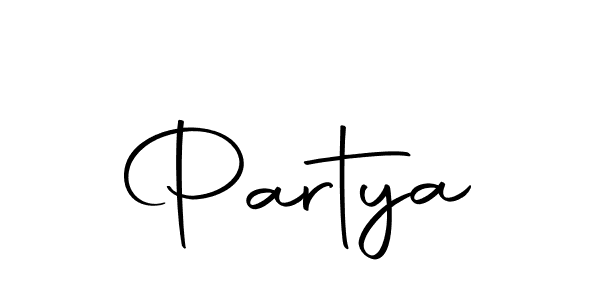 Use a signature maker to create a handwritten signature online. With this signature software, you can design (Autography-DOLnW) your own signature for name Partya. Partya signature style 10 images and pictures png