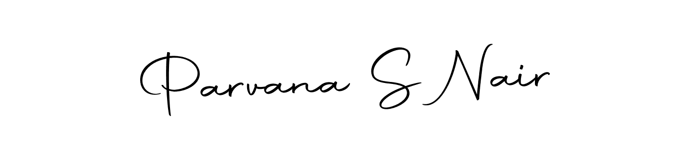 How to make Parvana S Nair name signature. Use Autography-DOLnW style for creating short signs online. This is the latest handwritten sign. Parvana S Nair signature style 10 images and pictures png
