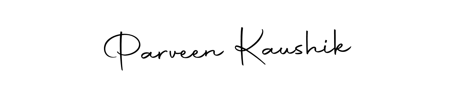 How to make Parveen Kaushik name signature. Use Autography-DOLnW style for creating short signs online. This is the latest handwritten sign. Parveen Kaushik signature style 10 images and pictures png