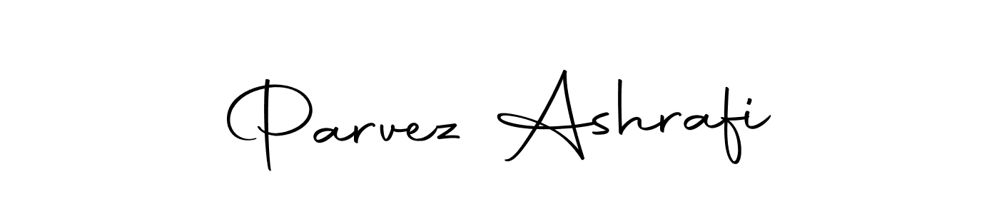 How to make Parvez Ashrafi name signature. Use Autography-DOLnW style for creating short signs online. This is the latest handwritten sign. Parvez Ashrafi signature style 10 images and pictures png