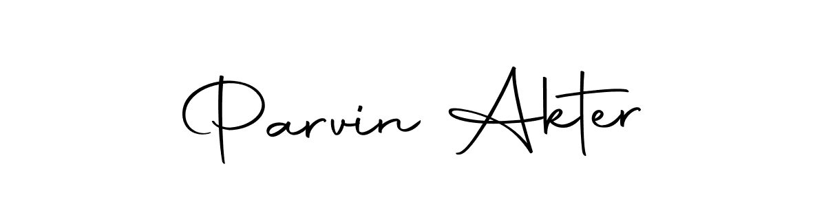 How to make Parvin Akter name signature. Use Autography-DOLnW style for creating short signs online. This is the latest handwritten sign. Parvin Akter signature style 10 images and pictures png