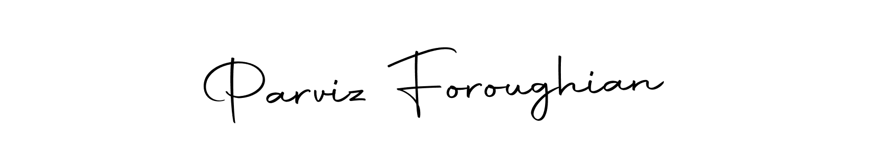 How to make Parviz Foroughian name signature. Use Autography-DOLnW style for creating short signs online. This is the latest handwritten sign. Parviz Foroughian signature style 10 images and pictures png