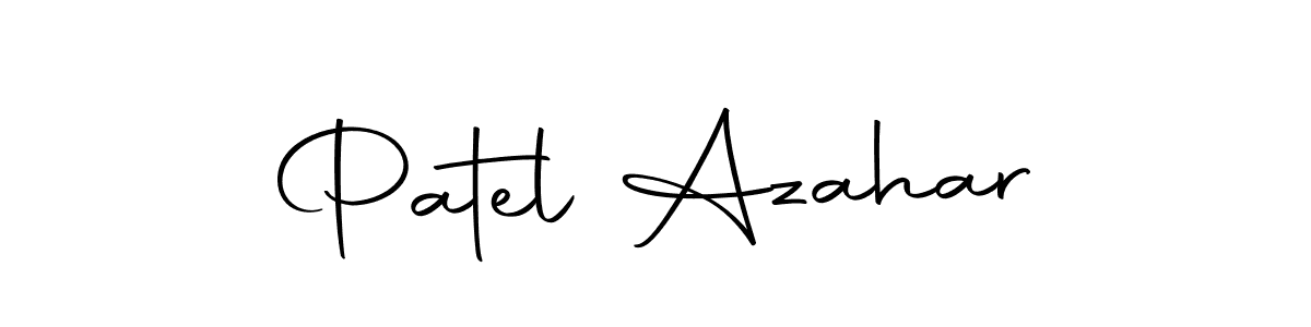 How to make Patel Azahar name signature. Use Autography-DOLnW style for creating short signs online. This is the latest handwritten sign. Patel Azahar signature style 10 images and pictures png