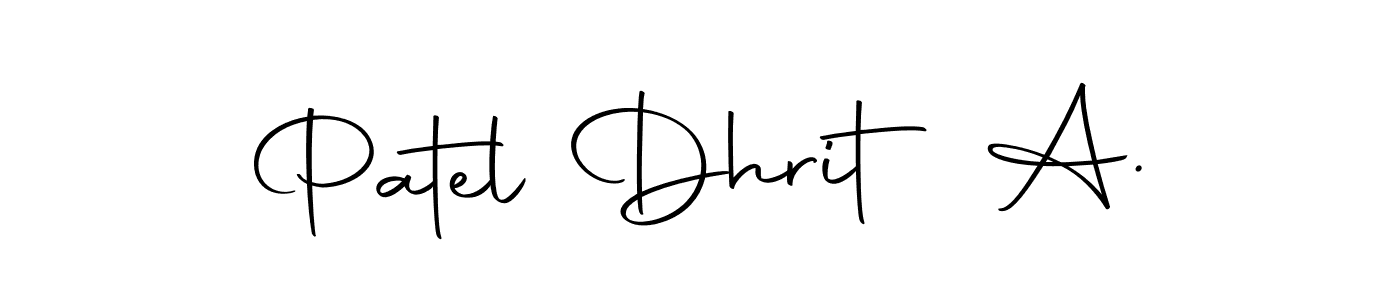 The best way (Autography-DOLnW) to make a short signature is to pick only two or three words in your name. The name Patel Dhrit A. include a total of six letters. For converting this name. Patel Dhrit A. signature style 10 images and pictures png