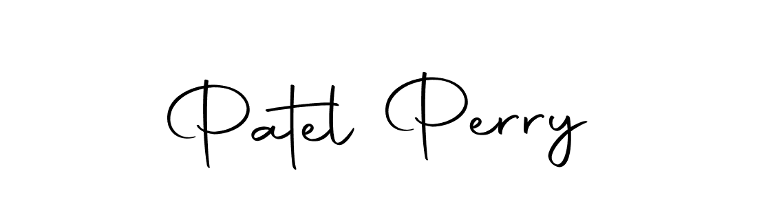 How to make Patel Perry name signature. Use Autography-DOLnW style for creating short signs online. This is the latest handwritten sign. Patel Perry signature style 10 images and pictures png