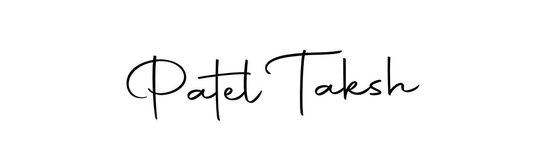 Design your own signature with our free online signature maker. With this signature software, you can create a handwritten (Autography-DOLnW) signature for name Patel Taksh. Patel Taksh signature style 10 images and pictures png